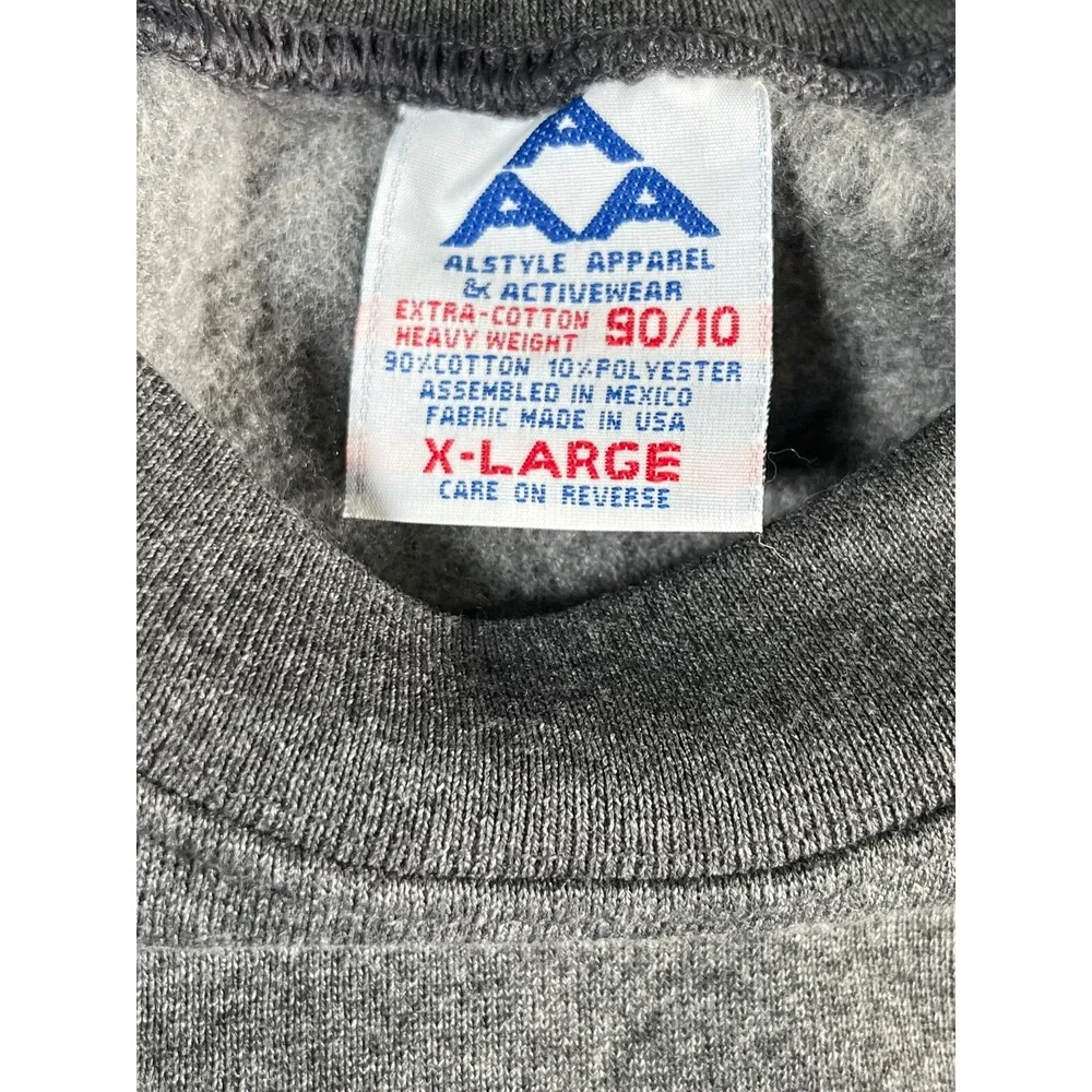 VTG Alstyle Apparel Mens XL Heavyweight Sweatshirt Gray Cotton Blend Pullover